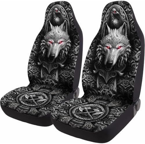 GENANY Viking Car Seat Covers, 2-Piece Front Seat Set