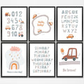 Cute Transportation Vehicle Art Car Prints Wall Art Nursery Decor Boys Room Decor Track Road Alphabet Posters Artwork for Home Son Bedroom Playroom Nursery Wall Decoration (8"x10"，6Pcs, Unframed) by Gubrandin