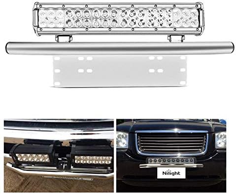 Nilight Universal LED Light Bar Mount Bracket with License Plate Holder