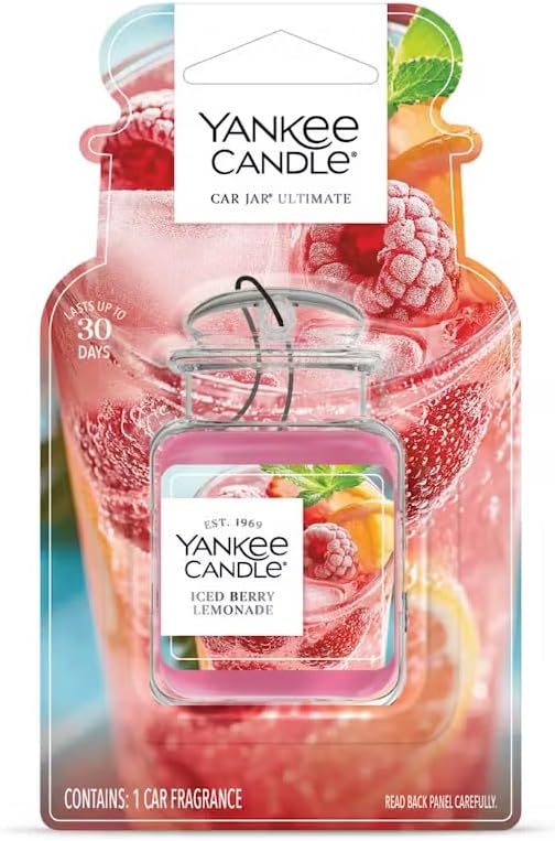 Yankee Candle Paper Car Jar, Air Freshener for Long Lasting Fragrance, Iced Berry Lemonade, 10 Packs - Image 3