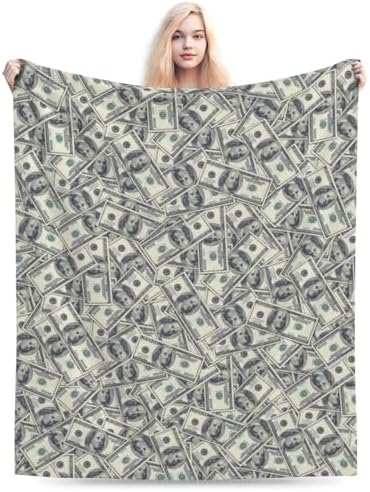 Socira Money Blanket 100 USA Dollar Throw Blanket Money Gifts for Women Men Soft Sofa one Hundred Throw Travel Camping Bed for Home Car L - Image 2