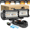Nilight 6.5inch Amber White Strobe 6 Modes 120W LED Pod Light