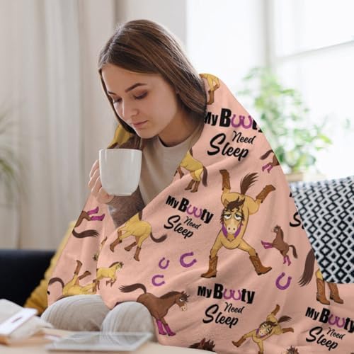 Socira Funny Horse Blanket Throw Blanket Funny Horse Gifts for Women Men Soft Sofa Throws for Travel Camping Bed Home Decor Car Birthday Gift 60"*80"（150 * 200cm） - Image 5