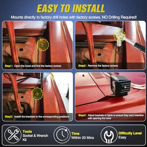 Nilight Ditch Light Brackets for Toyota 4Runner 1989-995 3rd Gen Pickup