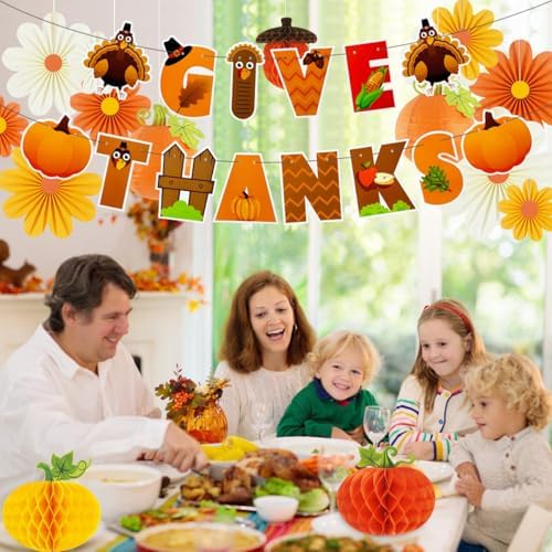 Thanksgiving Party Decorations Give Thanks Banner - Image 6