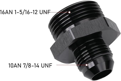 10AN Male Flare to 16AN ORB O-ring Boss Fuel Pump Rail Adapter Fitting Aluminum - Image 2