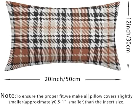Christmas Plaid Lumber Pillow Covers 12x20 Set of 2 Brown Highly Absorbent - Image 4