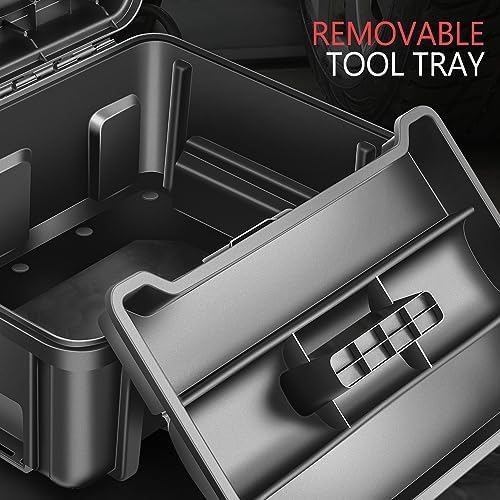 ‎DNA MOTORING 2pcs Tool Boxes Set - Lockable Organizer Storage Portable Toolbox with Removable Tray for Workshop Garage & Household, Large Capacity, TOOLS-00310 - Image 5