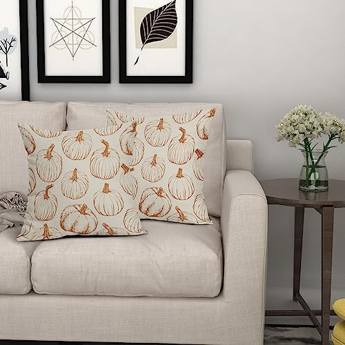 Fall Pillow Covers 18x18 Set of 2 Burnt Orange Pumpkin Harvest - Image 7