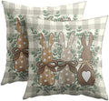 Easter Pillow Covers 22x22 Set of 2 Spring Throw Pillow Covers Rustic Bunny Buffalo Plaid Pillowcase Linen Decoration Farmhouse Soft Decorative Grey Cushion Case Couch for Indoor Outdoor Home Decor by Unknown