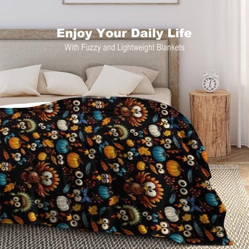 Socira Funny Thanksgiving Turkey Blanket Throw Blanket Funny Thanksgiving Turkey Gifts for Women Men Soft Sofa Throws for Travel Camping Bed Home Decor Car Birthday Gift 60"*80"（150 * 200cm） - Image 6