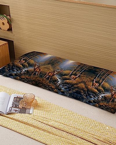 Pillow Covers 20x54 Inch - Body Deer Standing by a Stream Deep in The Forest Soft Brushed Microfiber Pillowcases with Hidden Zipper Closure Bed Pillow Shams for Bedroom Sofa Car - Image 6
