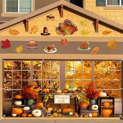 Fall Thanksgiving Garage Door Cover Decorations Banner Backdrop 7x16ft - Image 5