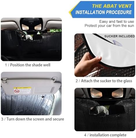 Cute Cartoon Eyes Car Windshield Sun Shade Foldable UV Ray Sun Visor Protector Sunshade to Keep Your Vehicle Cool (57" x 31.5")