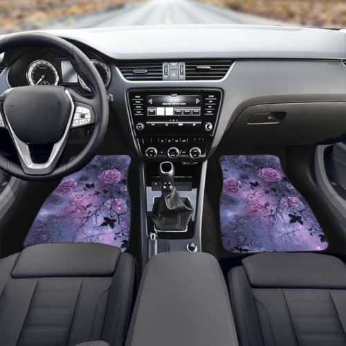 Witch Carpet Vehicle Floor Mats for All Saints'Day Gothic All Weather 4 Piece Fit Floor Mat Spooky Silhouette Interior Accessories Anti Slip Mats for Row