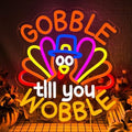 Turkey Neon Sign Thanksgiving Neon Sign Dimmable Thanksgiving Neon Light Sign for Home Decor Gobble Till You Wobble Sign for Autumn Decor Kids Holiday Gift by zikdhf