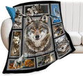 Wolf Blanket Wolfs Throw Blanket Wolves Lover Gifts for Men Boys Adults Soft Plush Stuff Fleece Flannel Bedding for Sofa Office Decor 50"X60" by Unknown