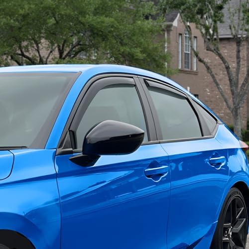 Goodyear Shatterproof Window Deflectors for Honda Civic 2022-2026 Hatchback, Rain Guards, Window Visors for Cars, Vent Deflector, Car Accessories, 4 pcs - GY007899