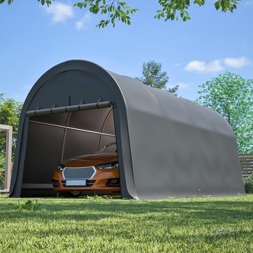KEIKI 10x20 FT Carport Canopy, Anti-Snow Heavy Duty Portable Garage Canopy with Steel Frame & Vented Roof, Waterproof Outdoor Storage Shed for Vehicle, Boat, Gray - Image 2
