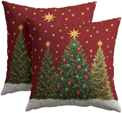 Winter Christmas Tree Pillow Covers 24x24 Set of 2 Highly Absorbent by Unknown