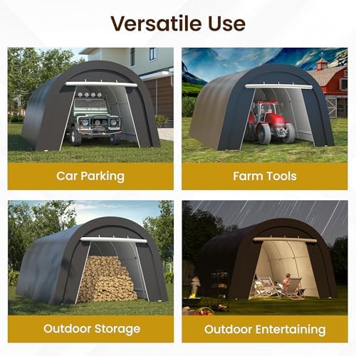 13x20' Portable Garage with 4 Stability Sandbags, Carport for UV&Rain - Image 4