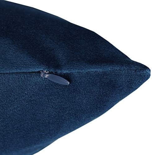 VAKADO Decorative Velvet Soft Throw Pillow Covers Rectangle Lumbar Solid Cushion Cases Home Decoration for Couch Sofa Bed 12"x20" Set of 2, Dark Blue - Image 4