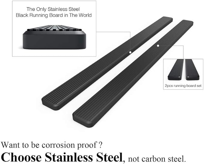 APS Running Boards 6-inch Black Compatible - Image 5