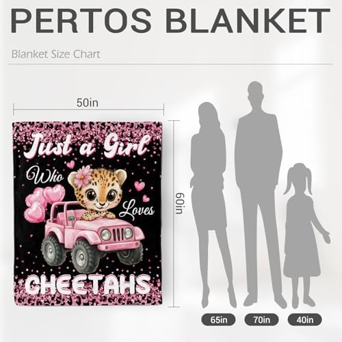Jekeno Cheetah Print Blanket Gifts, Just a Girls Theme 50"x60" - Image 4