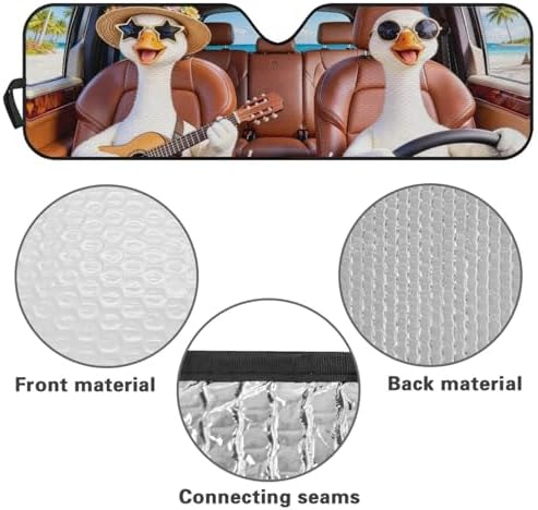 Renewold Funny Goose Automotive Windshield Sunshade Front Window Sun Visor Foldable Keep Cool Sun Shield Cover Car Window Shade Fit for Jeep Wrangler JK JL 2/4 Door Jeep Gladiator JT 2020-2023