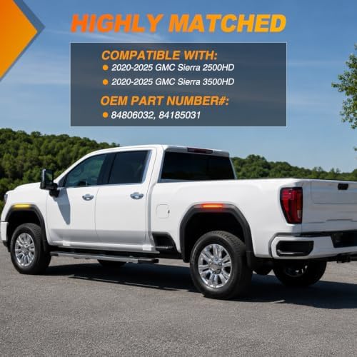 Nilight Fender Side Marker Lights 4PCS for 2020-2025 GMC Sierra 2500HD
