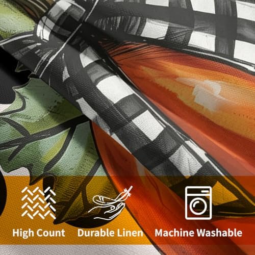 Fall Pumpkin Pillow Covers 24x24 Set of 2 Vintage Orange Buffalo Plaid Bow Polak Dot Outdoor Throw Pillows Covers Autumn Thanksgiving Decorative Farmhouse Cushion Case for Living Room Couch Sofa - Image 6