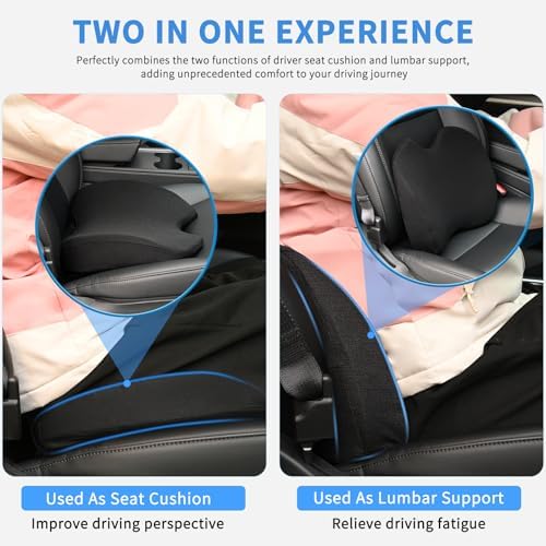 Nilight Car Seat Cushion 1PC Black Memory Foam Mesh Universal Breathable