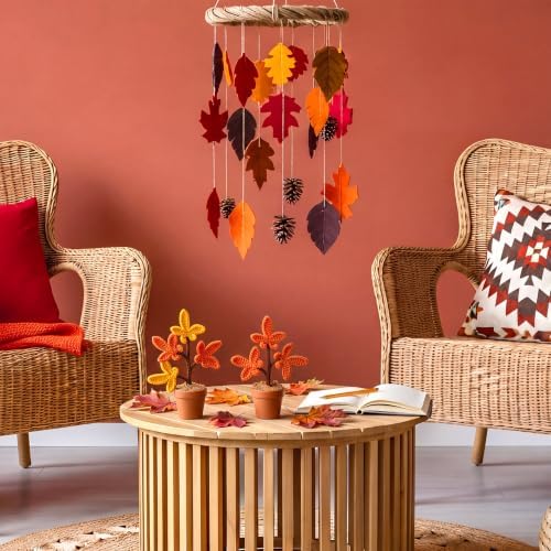 Suncalla 10 Pcs Crochet Fall Maple Leaves Tree Crochet Plant Autumn Gifts - Image 6