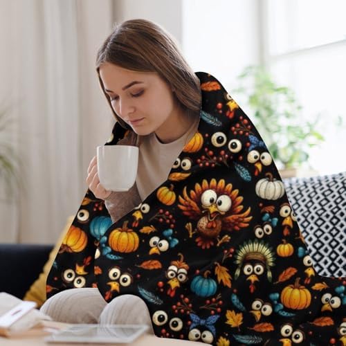 Socira Funny Thanksgiving Turkey Blanket Throw Blanket Funny Thanksgiving Turkey Gifts for Women Men Soft Sofa Throws for Travel Camping Bed Home Decor Car Birthday Gift 60"*80"（150 * 200cm） - Image 5
