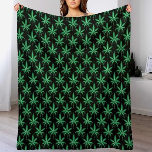 Socira Marijuanas Leaf Weed Blanket Throw Blanket Marijuanas Leaf Weed Gifts for Women Men Soft Sofa Throws for Travel Camping Bed Home Decor Car Birthday Gift 60"*80"（150 * 200cm） - Image 2