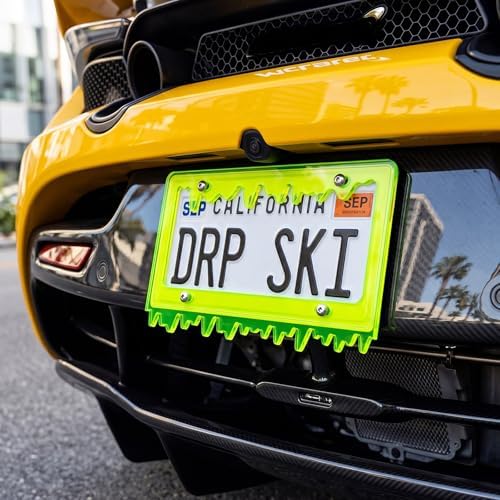 Timtin 2 Sets Fluorescent Green License Plate Frame, Style 1