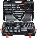 VEVOR Mechanics Tool Set, 308-Piece Mechanic Tool Kit, 1/4 in, 3/8 in, and 1/2 in Drive, SAE and Metric Socket Set, Wrenches, Screwdriver Bits, Accessories, and Storage Case, for Automotive Repair by VEVOR