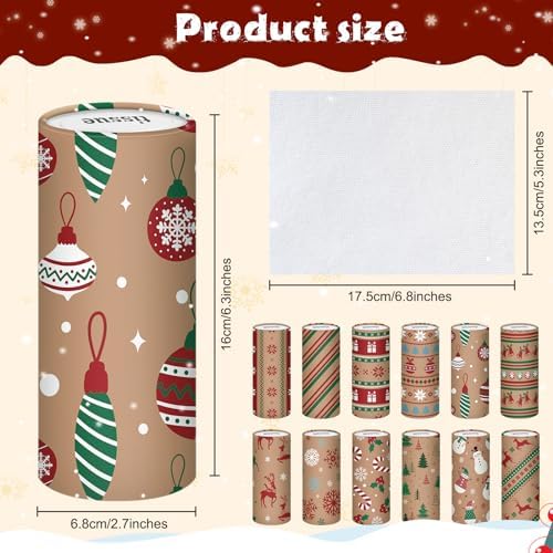Hushee 10 Pcs Christmas Car Tissue Cylinders with 500 Tissues (Snowflake) - Image 2