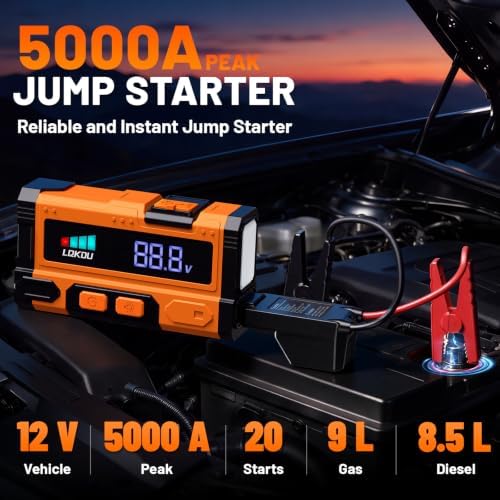Car Battery Jump Starter - 5000A 12V Portable Lithium Jump Box - Image 2