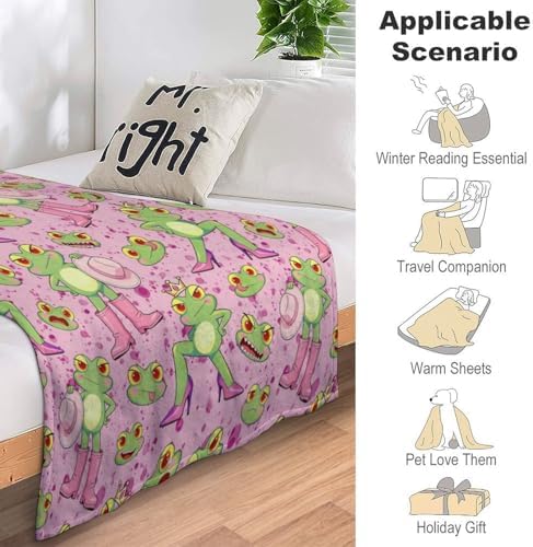 Socira Funny Frog Blanket Throw Blanket Funny Frog Gifts for Women Men Soft Sofa Throws for Travel Camping Bed Home Decor Car Birthday Gift 40"*50" （100 * 130cm） - Image 7