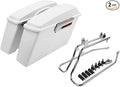 XFMT White Hard Saddlebags Saddle Bags Trunk W/Chrome Conversion Brackets by XFMT
