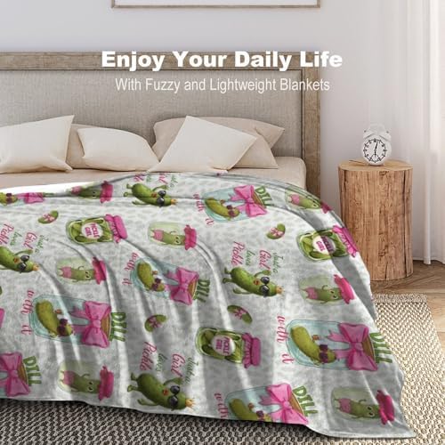 Socira Funny Dill Pickle Blanket Throw Blanket Funny Dill Pickle Gifts for Women Men Soft Sofa Throws for Travel Camping Bed Home Decor Car Birthday Gift 50"*60"（130 * 150cm） - Image 6
