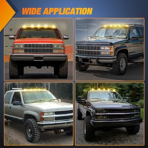 Nilight LED Cab Marker Light Smoke Lens Fits 1988-2002 GMC Chevrolet