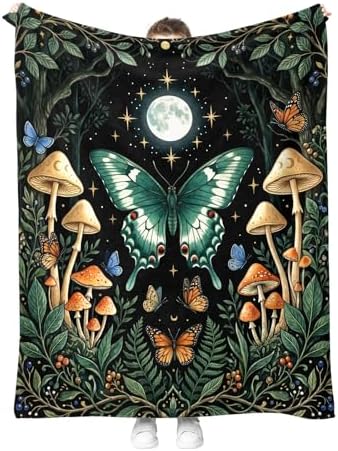 Butterfly Throw Blanket, Birthday for Women Girls Teens, Soft Cozy Polyester Blanket for Couch Sofa Bed, Lightweight Warm Decorative Throw for Living Room Bedroom,50"x60" by Hohoto