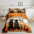 Feelyou Fall Bedding Set for Girls Boys Kids Toddler Size Maple Leaves Pumpkin Comforter Cover Room Decor Dogs Duvet Cover Yellow Orange Quilt Set by Feelyou