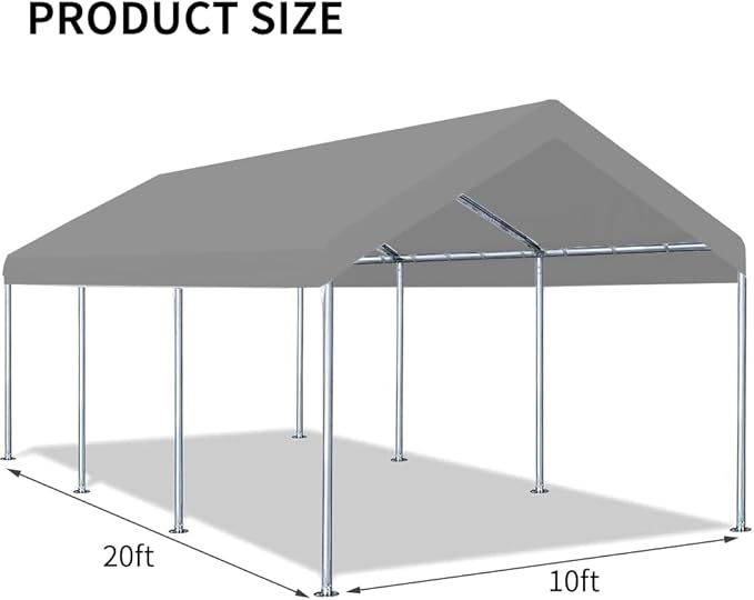 10'x20' Upgraded Carport Replacement Top Canopy Cover - Image 6