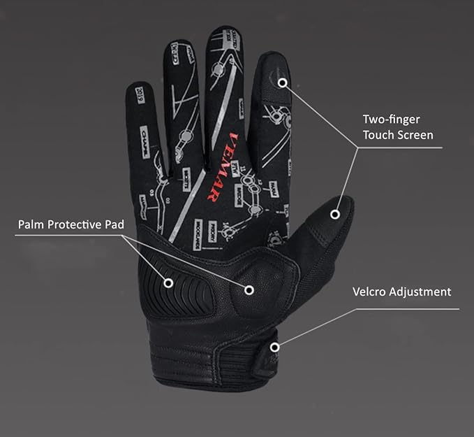 Skull Ghost Touchscreen Compatible Riding MTB Bike Gloves - Image 2