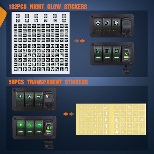 Nilight 3 Gang Rocker Switch Box 12V SPST ON Off Toggle Switches PD Type C and QC USB Charger Voltmeter LED Light Waterproof Aluminum Mount Bracket Panel DIY Stickers for Boat Car RV Truck