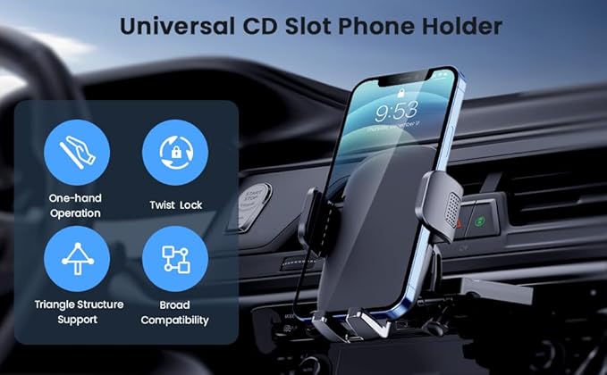 Qifutan Metal CD Slot Phone Holder Mount - Image 2