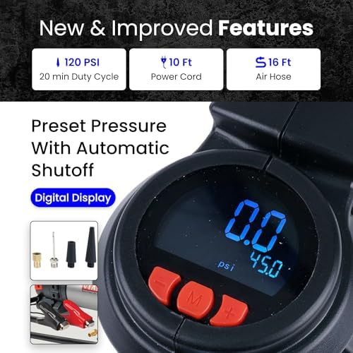 VIAIR EVC88P Digital 12V Tire Inflator, 120 PSI with Auto Shut Off for Cars - Image 3